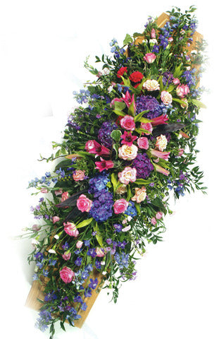 Pink & Blue Double Ended Coffin Spray