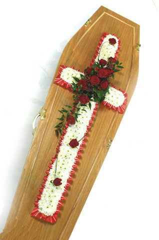 Red & White Coffin Cross