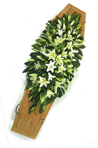 White Lilly Double Ended Coffin Spray